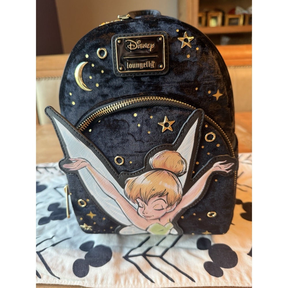 Loungefly Disney: Tinker Bell - Pixie Dust - Velvet Mini Backpack NWT
